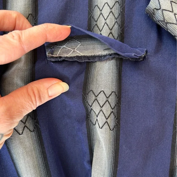 Vintage 1950’s Jonathan Logan Navy and Grey Striped Button Front Dress size XS - Picture 8 of 11